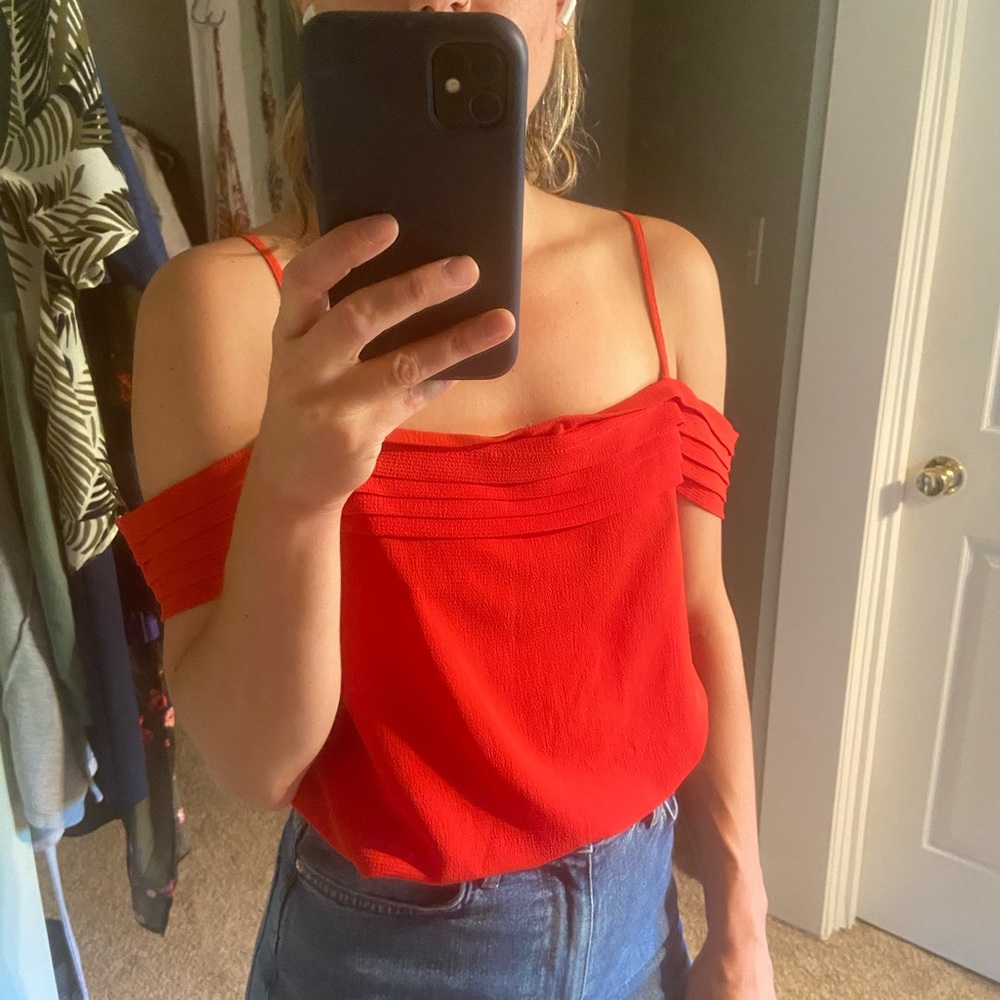 Red Off-The-Shoulder Blouse